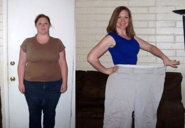 Người phụ nữ trước và sau khi thực hiện chế độ ăn kiêng uống rượu